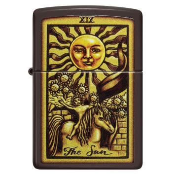 Zippo aansteker Tarot Card Design met gele gloed 